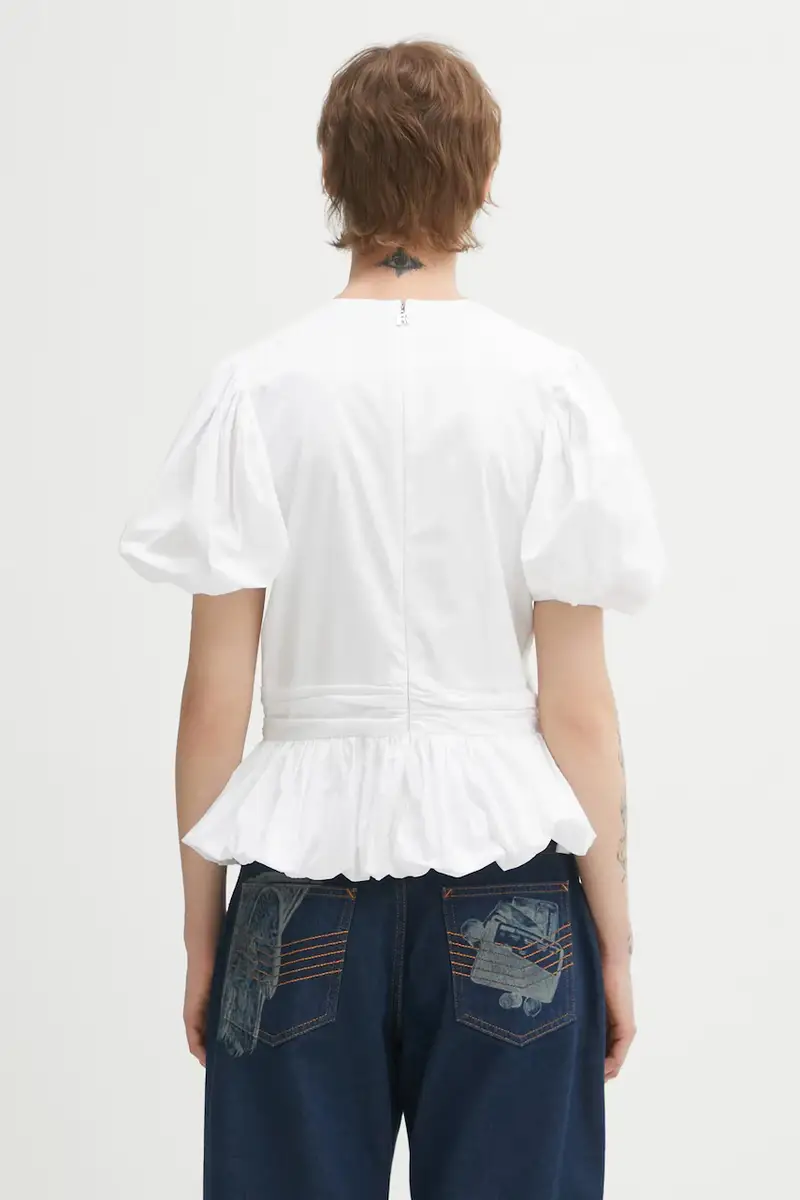 camicetta in cotone Bianco miniatura 3