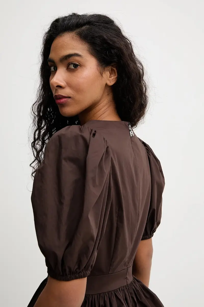 camicetta in cotone Marrone miniatura 5