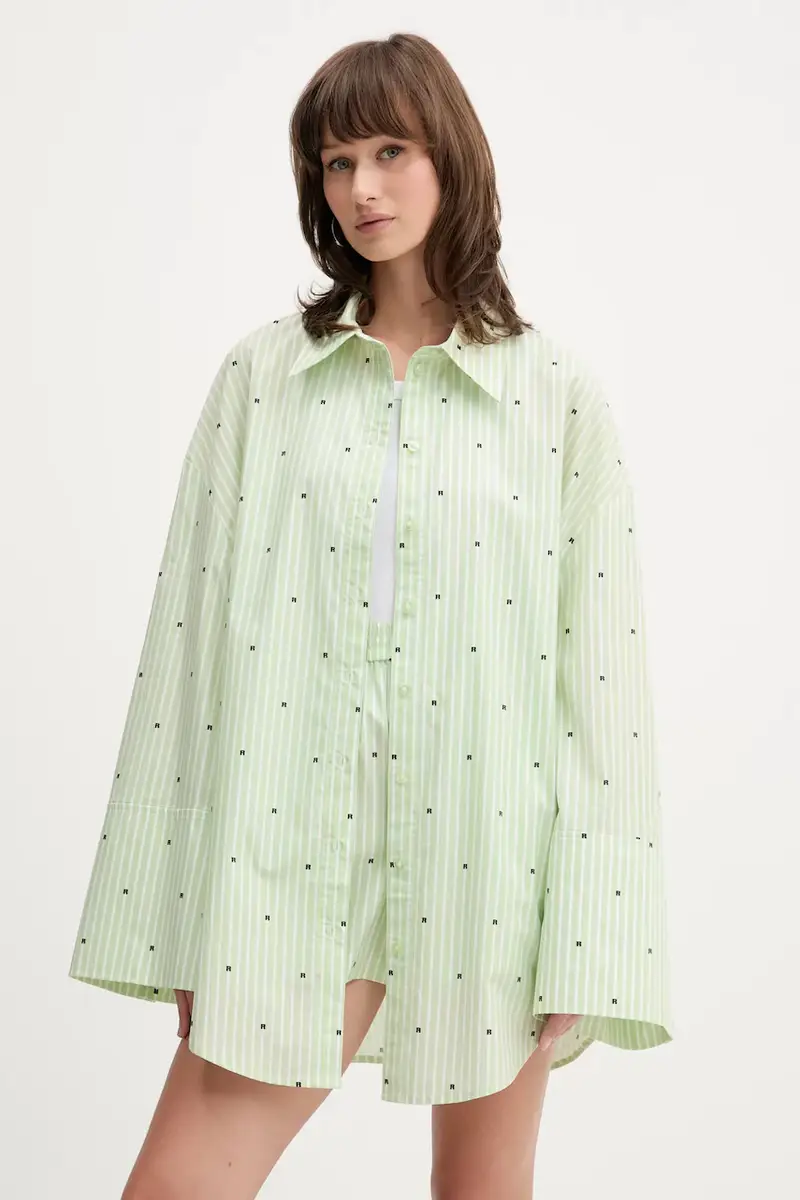 camicia in cotone donna colore verde 1143983062