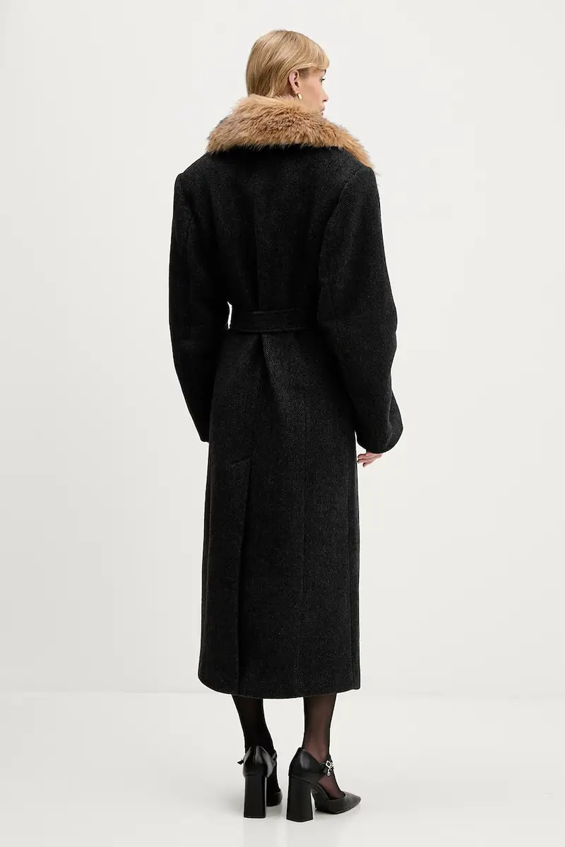 cappotto con lana Grigio miniatura 2