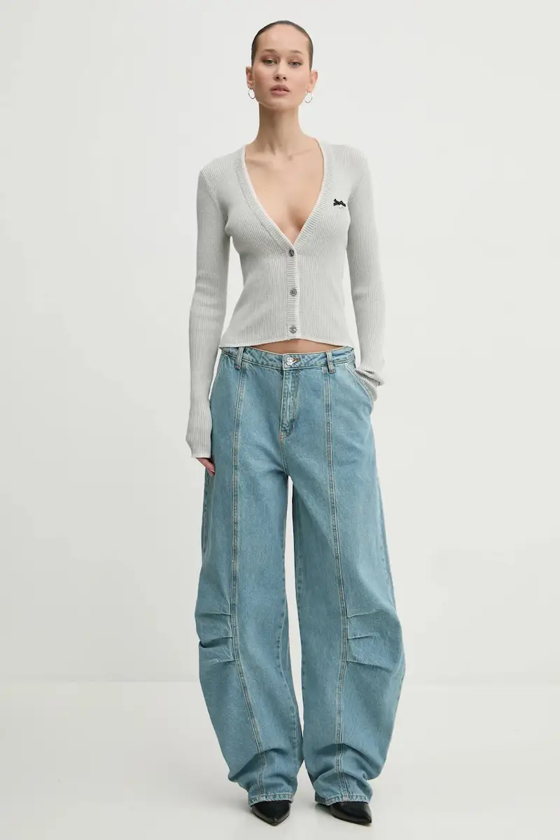 cardigan con aggiunta di cachemire colore grigio 1133683024 miniatura 2