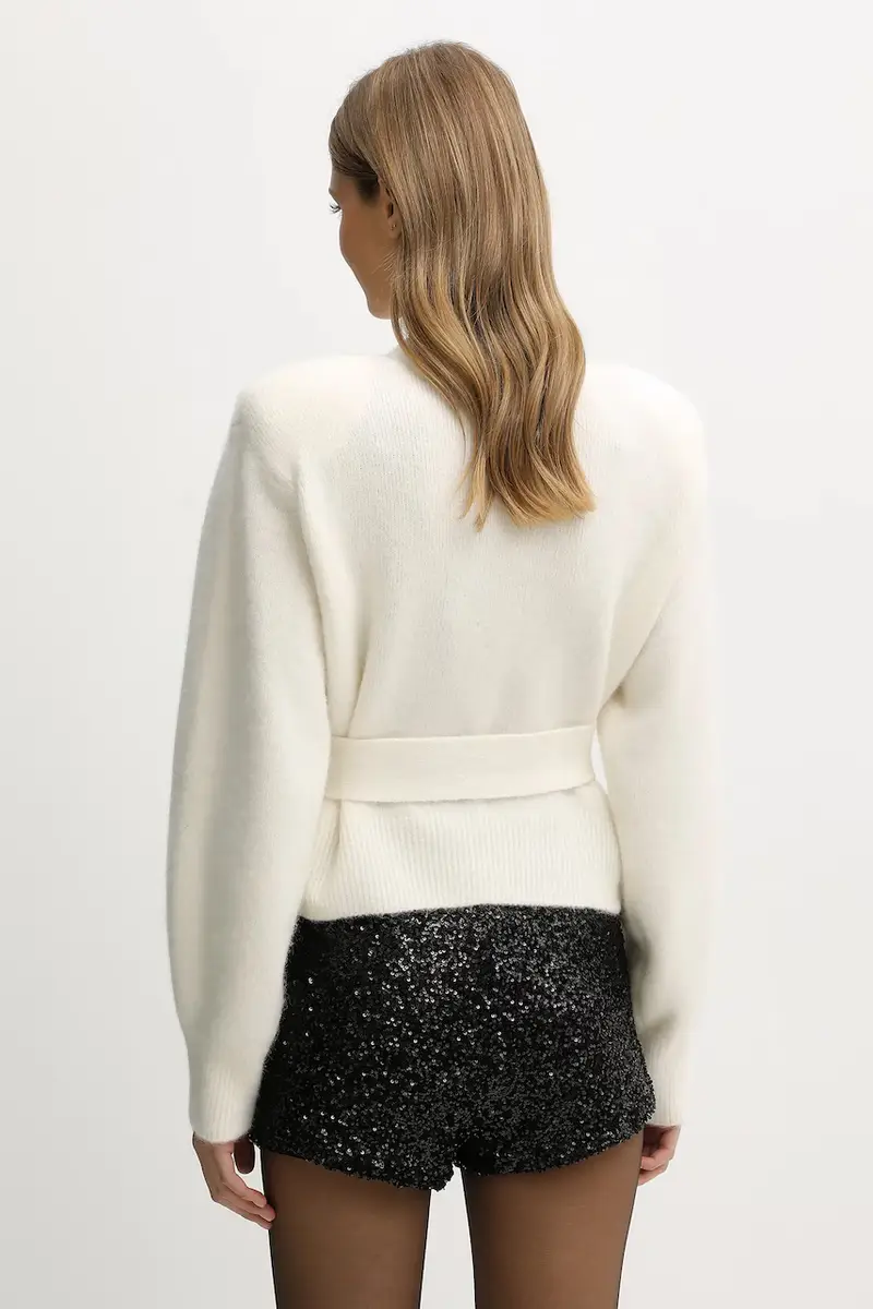 cardigan con lana colore beige 114736857 miniatura 3