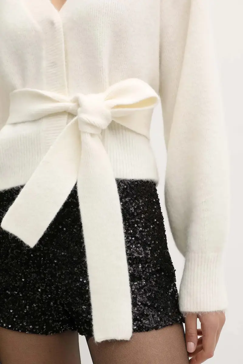 cardigan con lana colore beige 114736857 miniatura 5