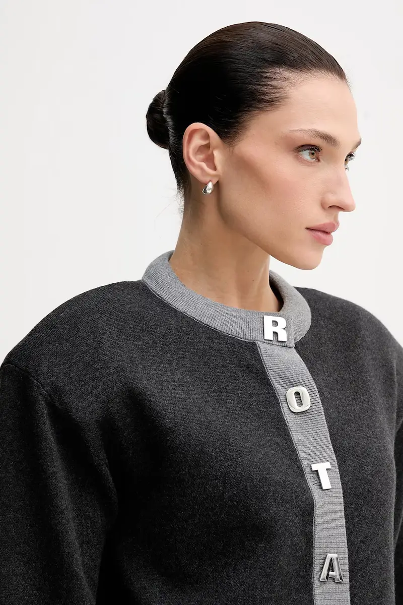 cardigan con lana colore grigio 1149033086 miniatura 4