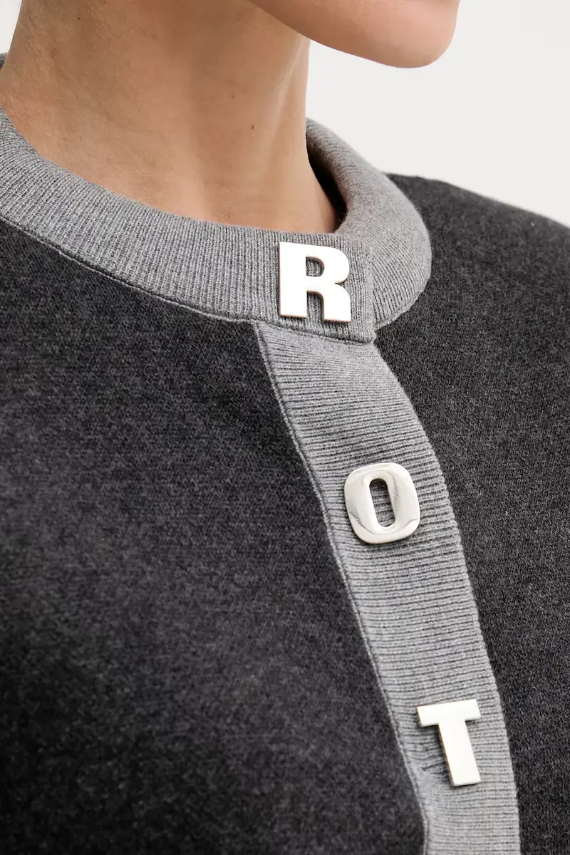 cardigan con lana colore grigio 1149033086 miniatura 5