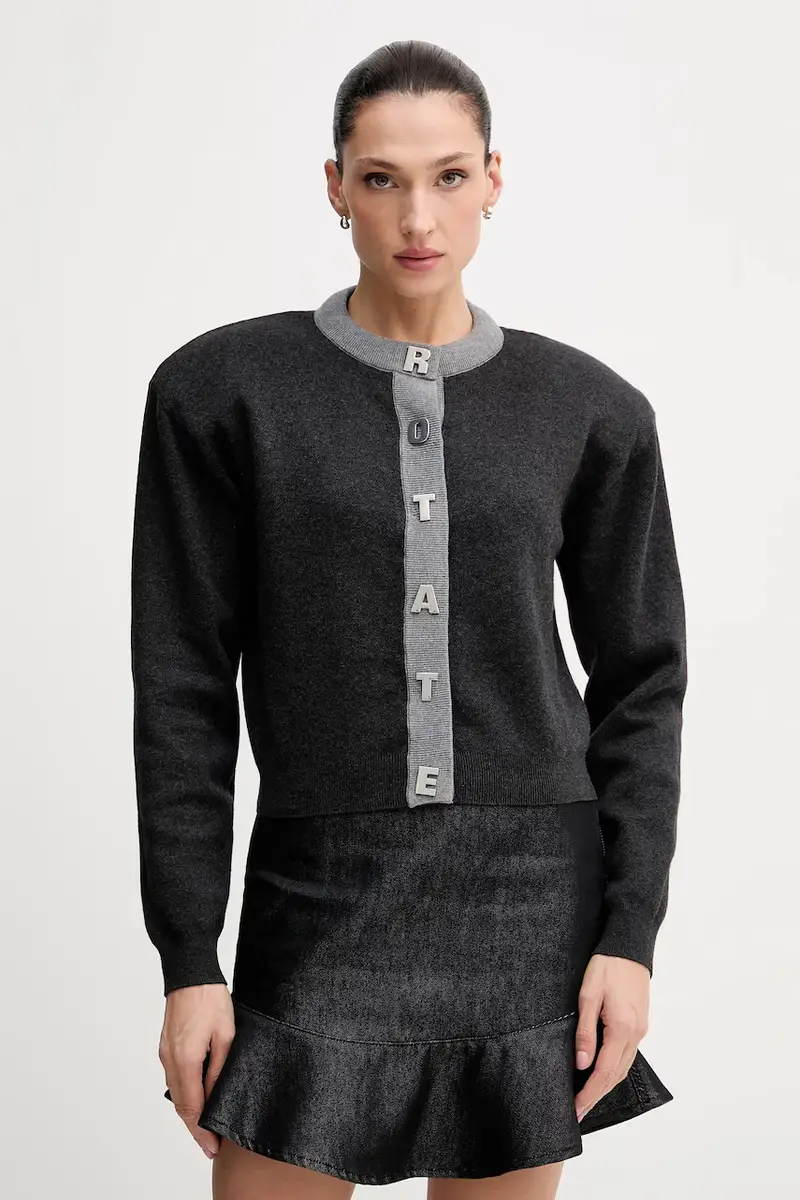 cardigan con lana colore grigio 1149033086