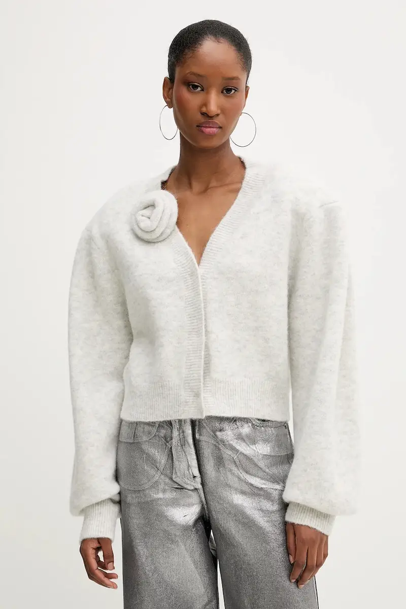 cardigan in lana 0 colore grigio 1142762344