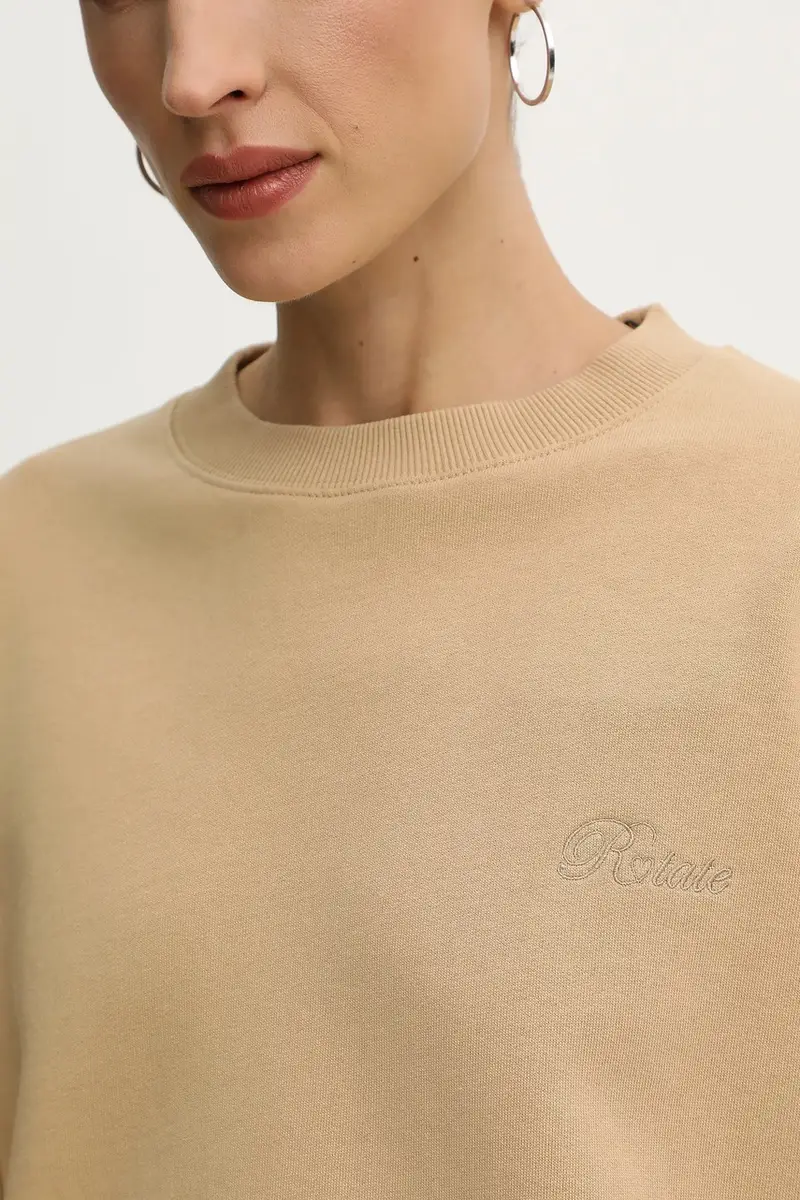 felpa in cotone donna colore beige 115468654 miniatura 5