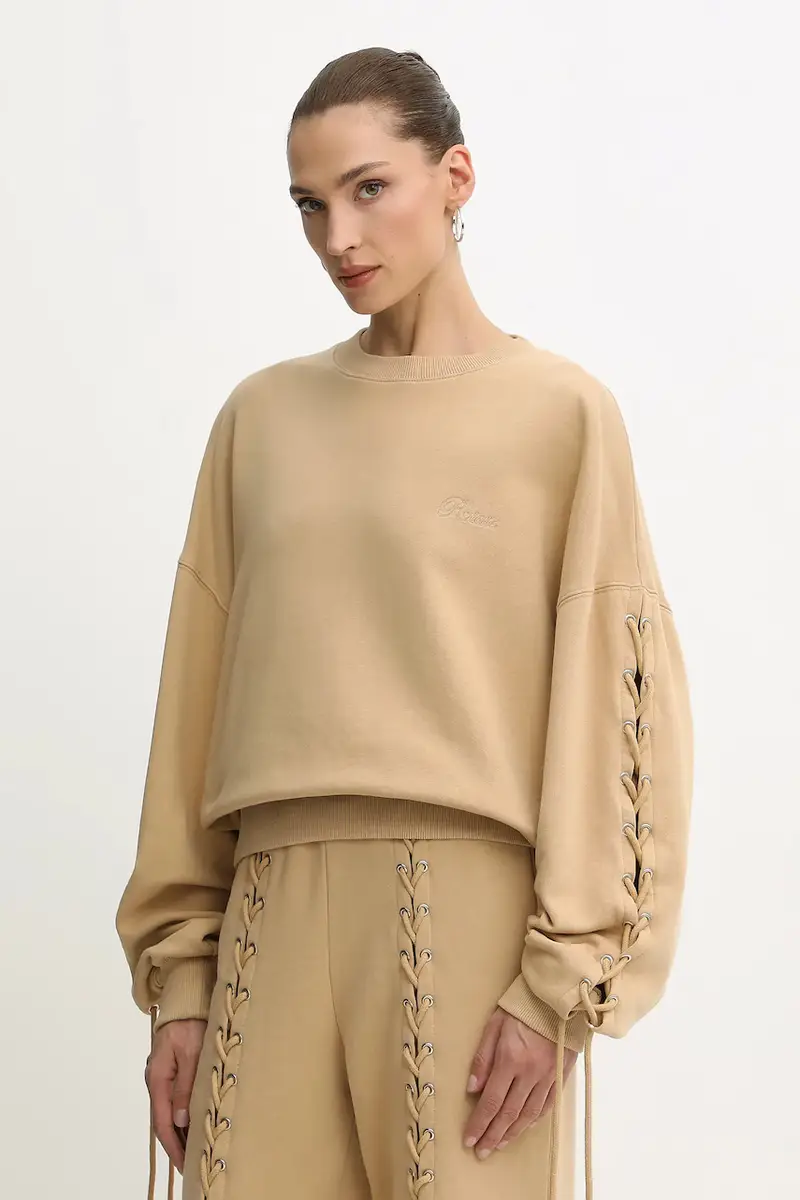 felpa in cotone donna colore beige 115468654