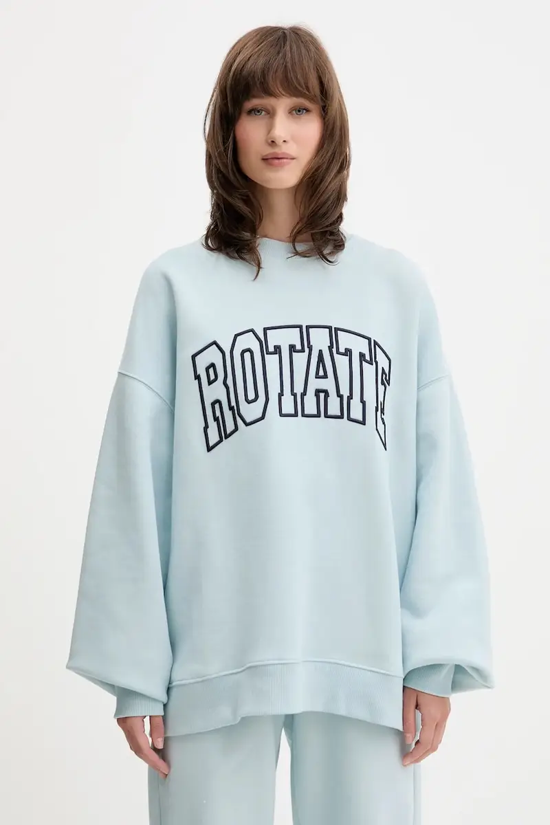 felpa in cotone donna colore blu con applicazione 114376184