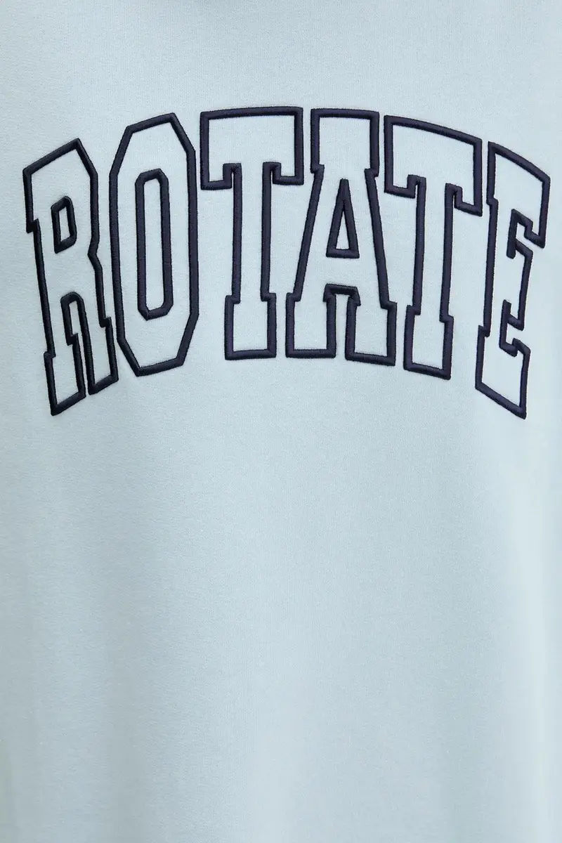 felpa in cotone donna colore blu con applicazione 114376184 miniatura 5