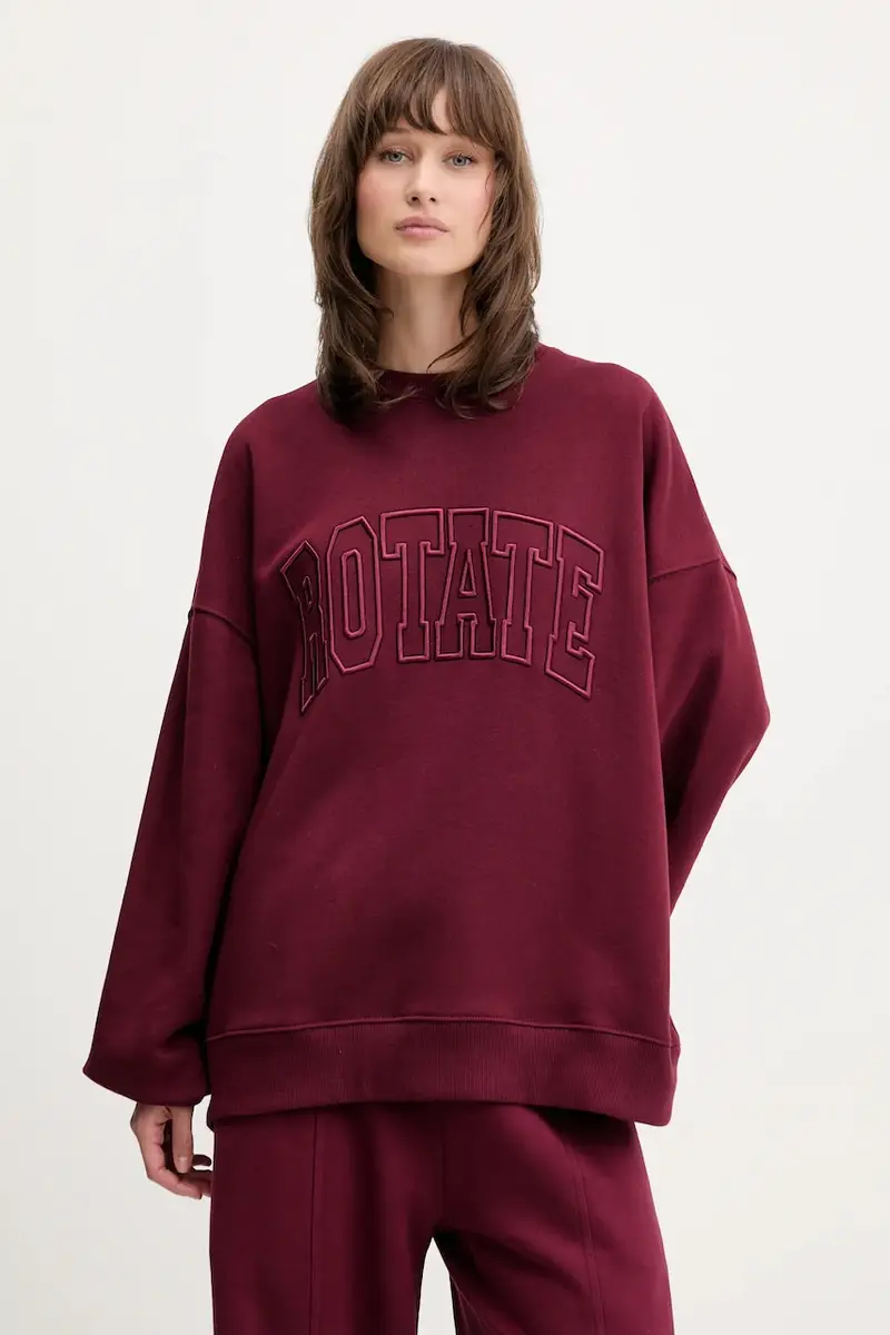 felpa in cotone donna colore granata con applicazione 1143762734