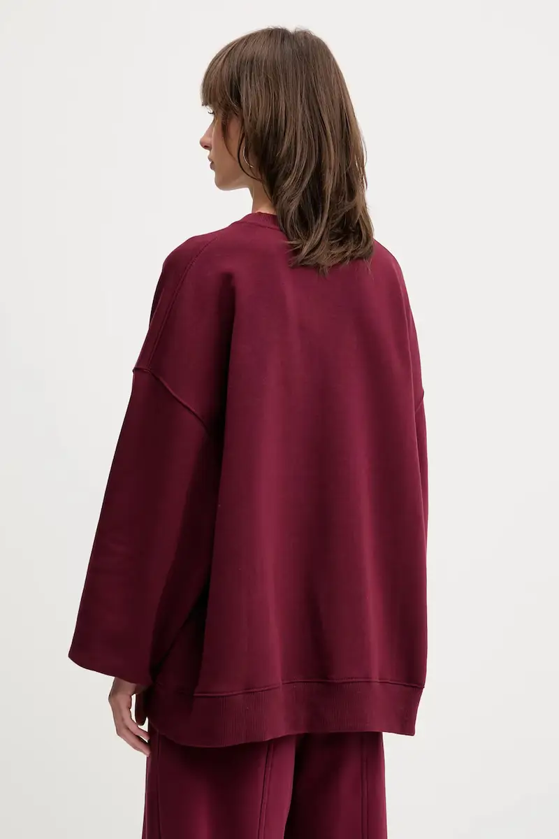 felpa in cotone donna colore granata con applicazione 1143762734 miniatura 3