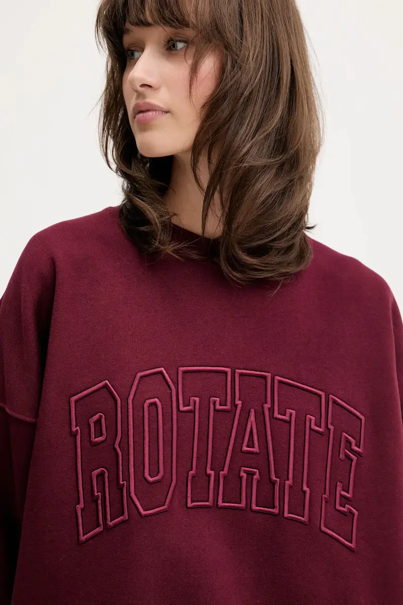 felpa in cotone donna colore granata con applicazione 1143762734 miniatura 4