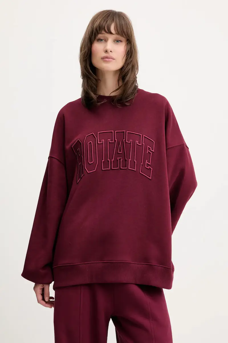 felpa in cotone donna colore granata con applicazione 1143762734