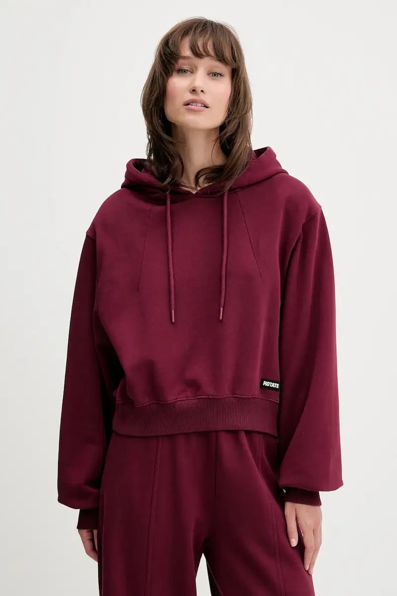 felpa in cotone donna colore granata con cappuccio 1143872734