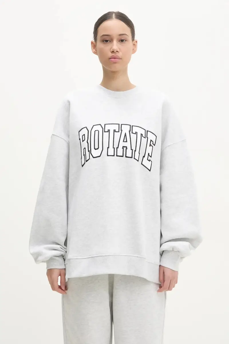 felpa in cotone donna colore grigio con applicazione 1134271473