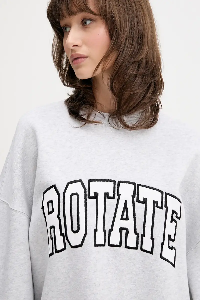 felpa in cotone donna colore grigio con applicazione 1134271473 miniatura 4