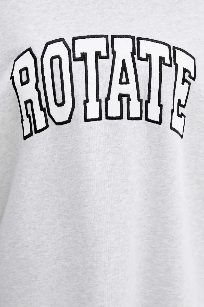 felpa in cotone donna colore grigio con applicazione 1134271473 miniatura 5