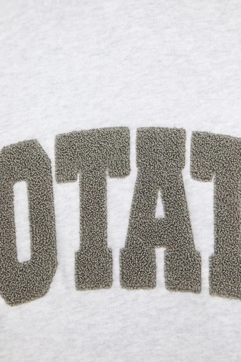 felpa in cotone donna colore grigio con applicazione 1158341473 miniatura 5