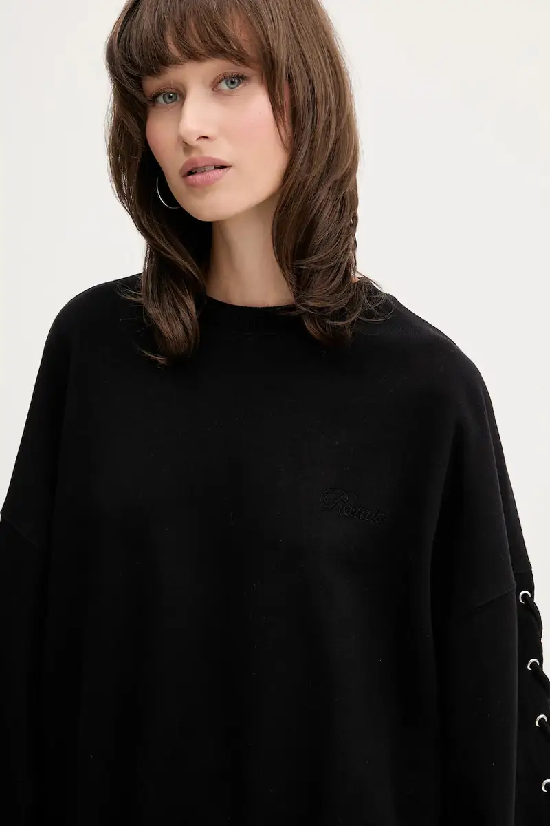 felpa in cotone donna colore nero 114390100 miniatura 4