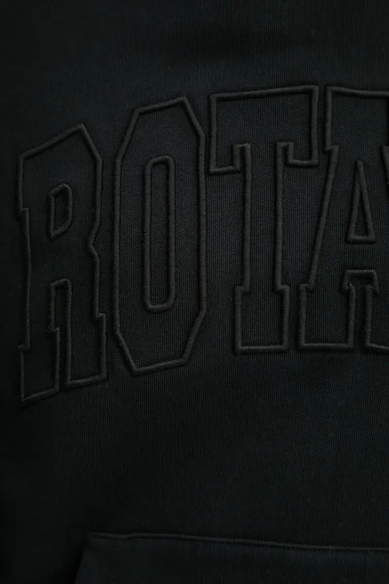 felpa in cotone donna colore nero con cappuccio con applicazione 113449100 miniatura 5