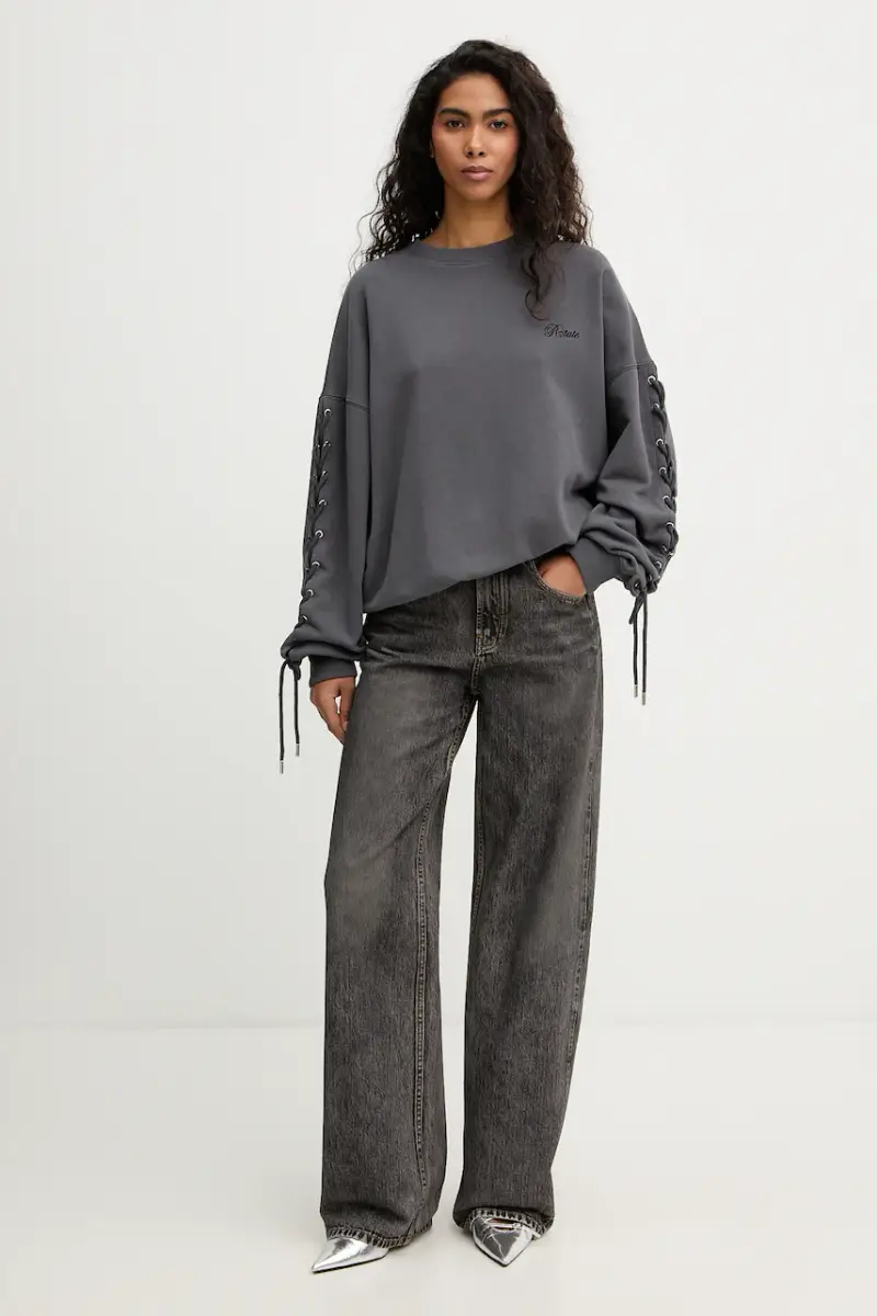 felpa in cotone Grigio miniatura 2