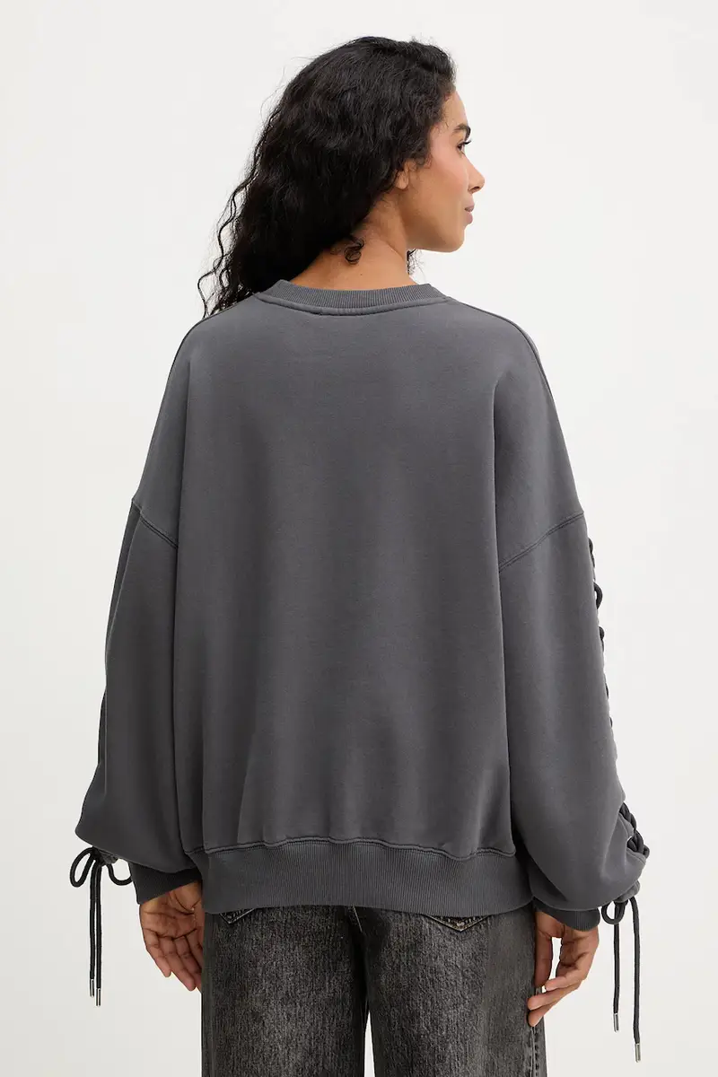 felpa in cotone Grigio miniatura 3