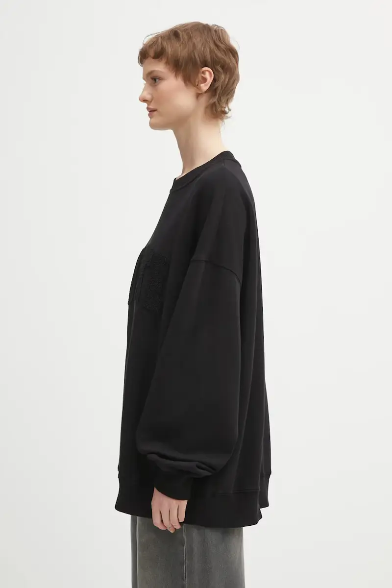 felpa in cotone Nero miniatura 2