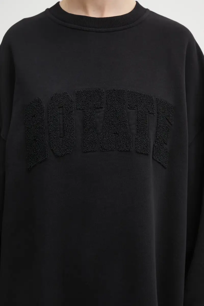 felpa in cotone Nero miniatura 4