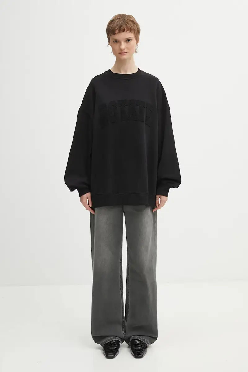 felpa in cotone Nero miniatura 5