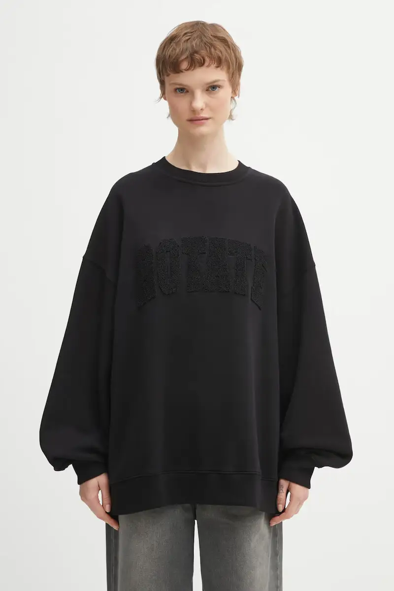 felpa in cotone Nero