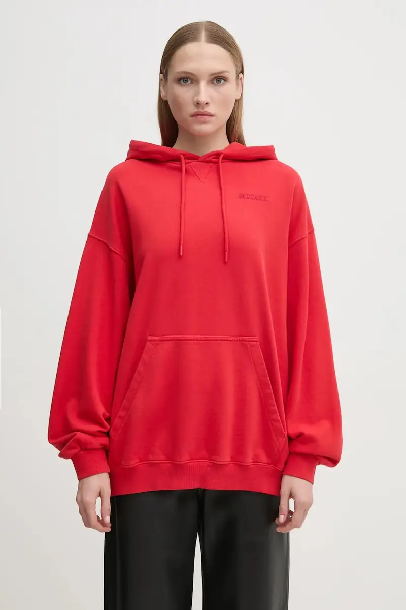 felpa in cotone Sweat Hoodie donna colore rosso con cappuccio 1124731292