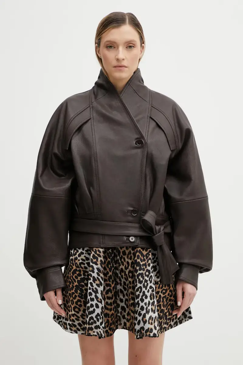 giacca in pelle Marrone