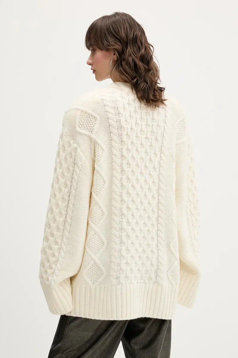 maglione con lana colore beige 114301857 miniatura 3