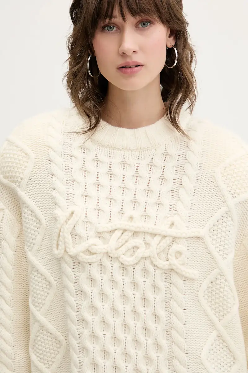 maglione con lana colore beige 114301857 miniatura 4