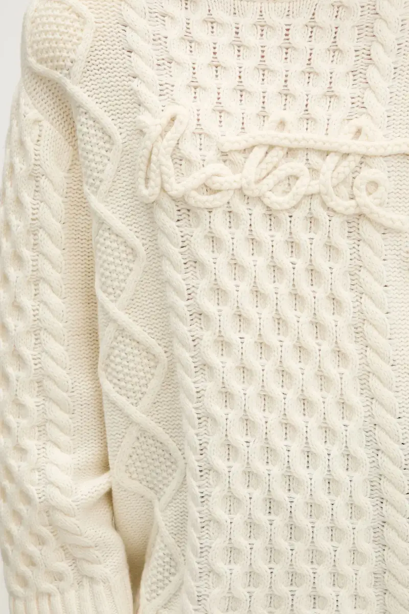 maglione con lana colore beige 114301857 miniatura 5