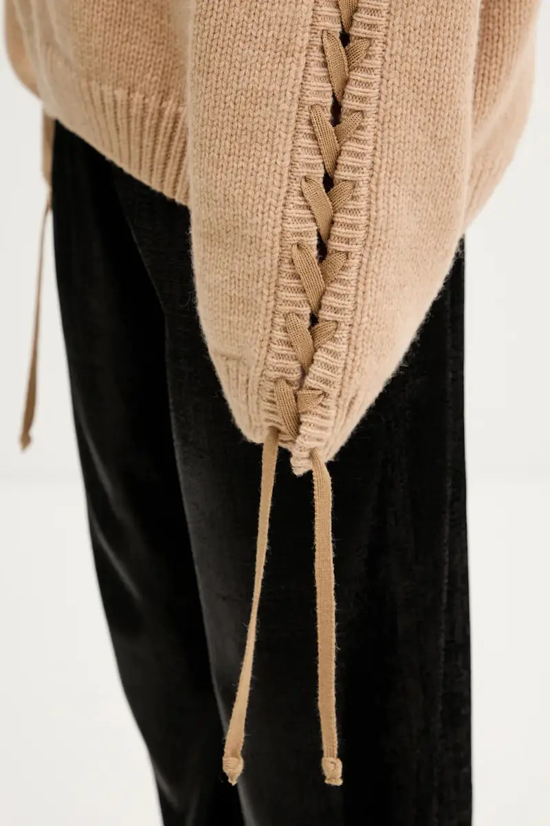 maglione con lana colore beige 1147411753 miniatura 5