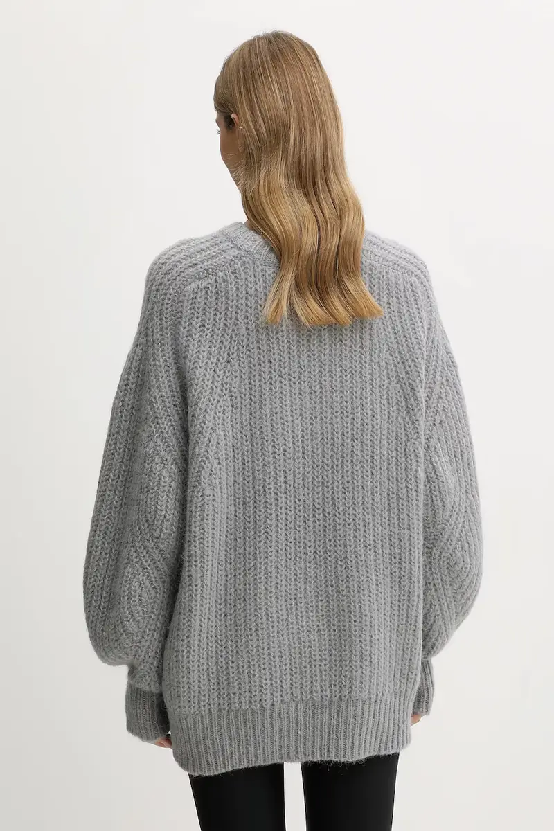 maglione con lana colore grigio 114641039 miniatura 3