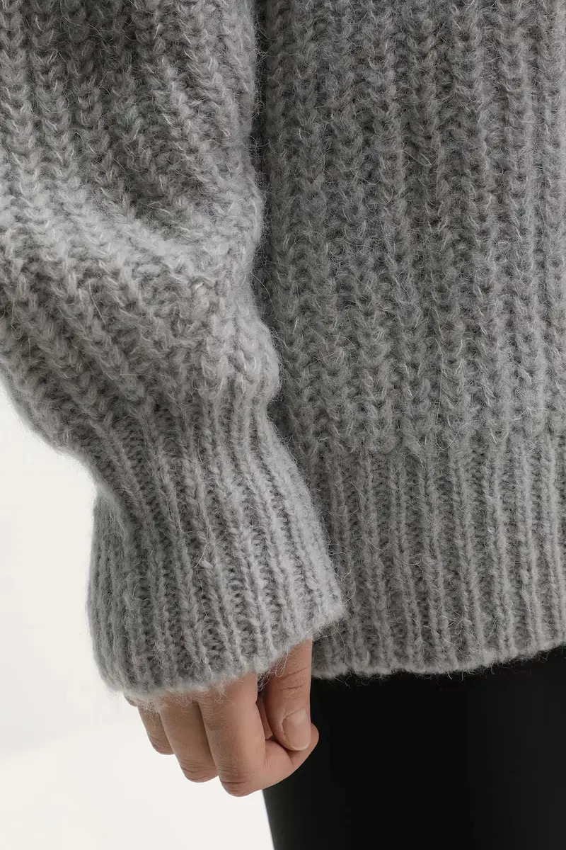maglione con lana colore grigio 114641039 miniatura 5