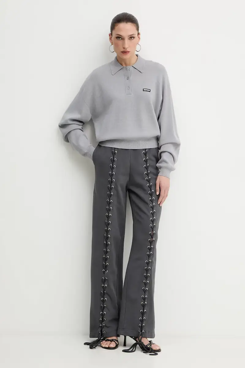 maglione con lana colore grigio 115137039 miniatura 2