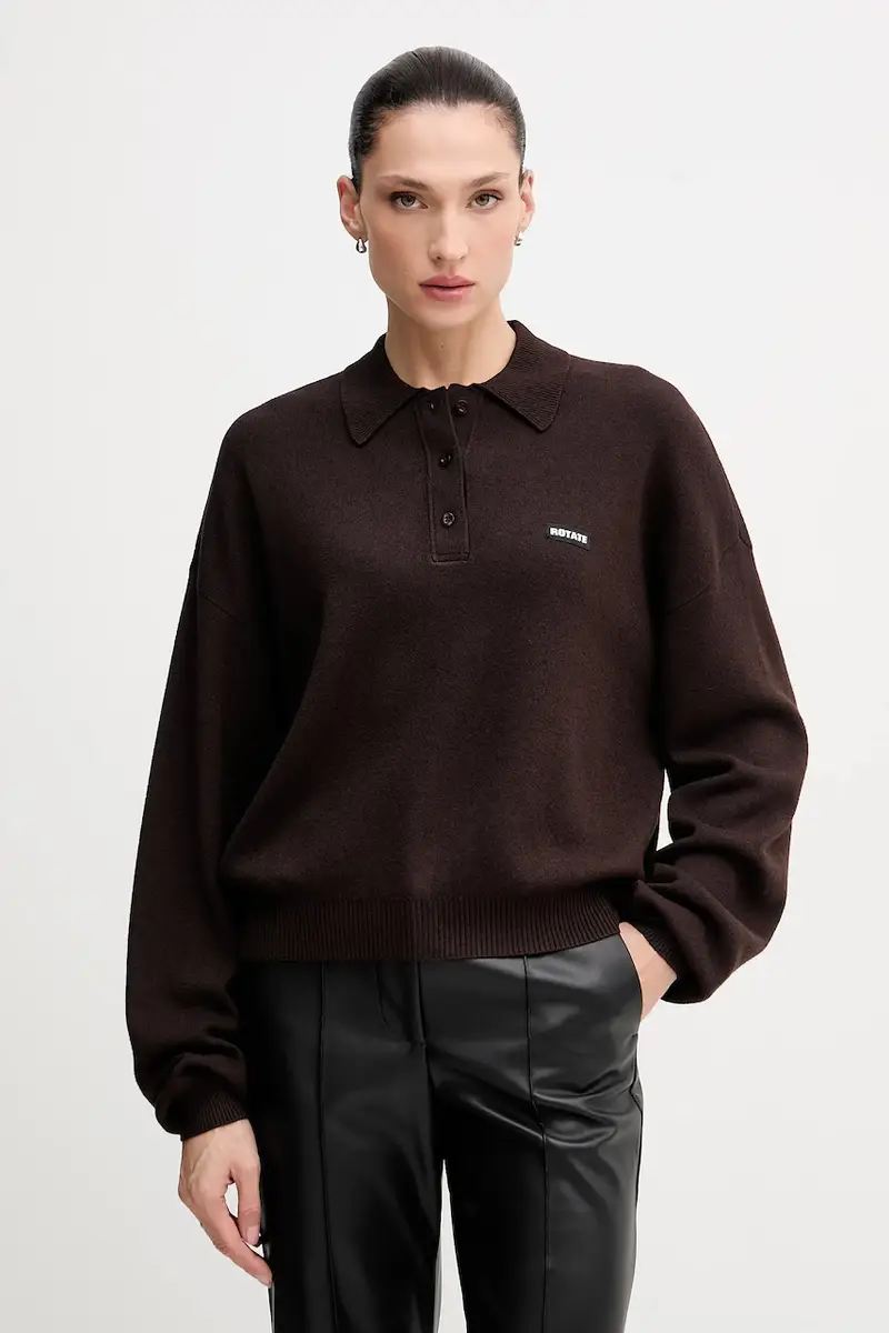 maglione con lana colore marrone 1151371667