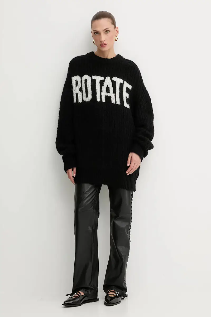 maglione con lana colore nero 114910100 miniatura 2