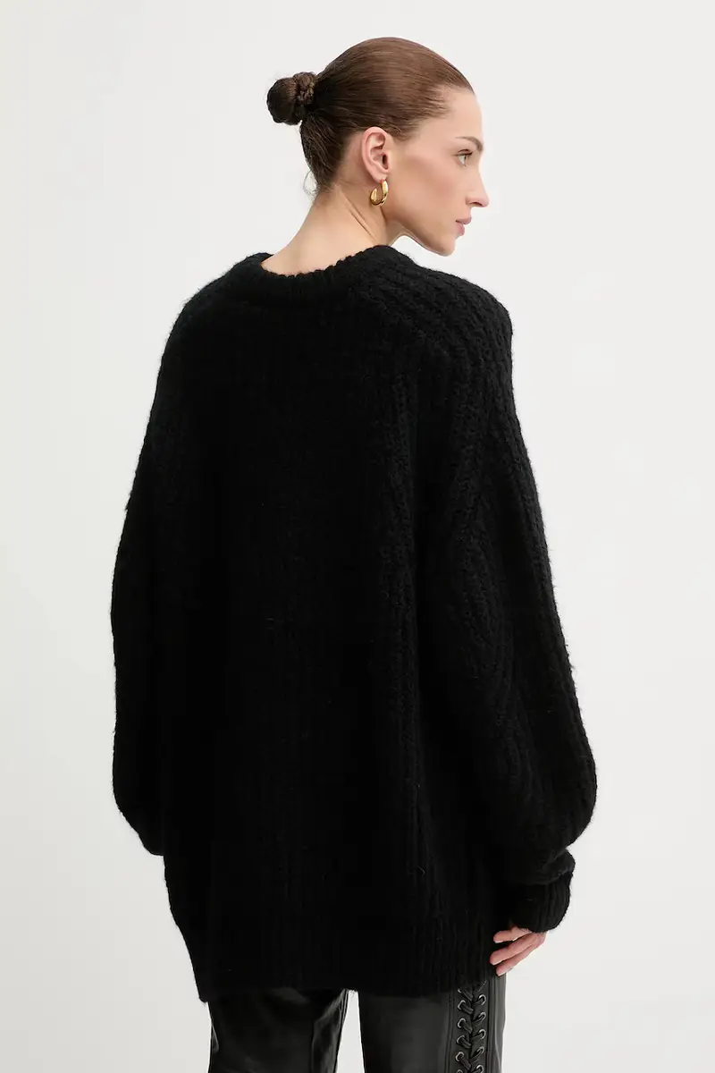 maglione con lana colore nero 114910100 miniatura 3