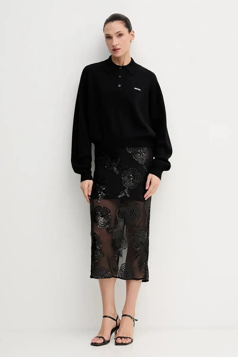 maglione con lana colore nero 115137100 miniatura 2