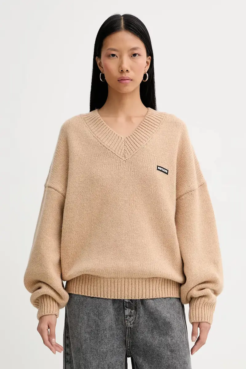 maglione in lana colore beige 1147631753