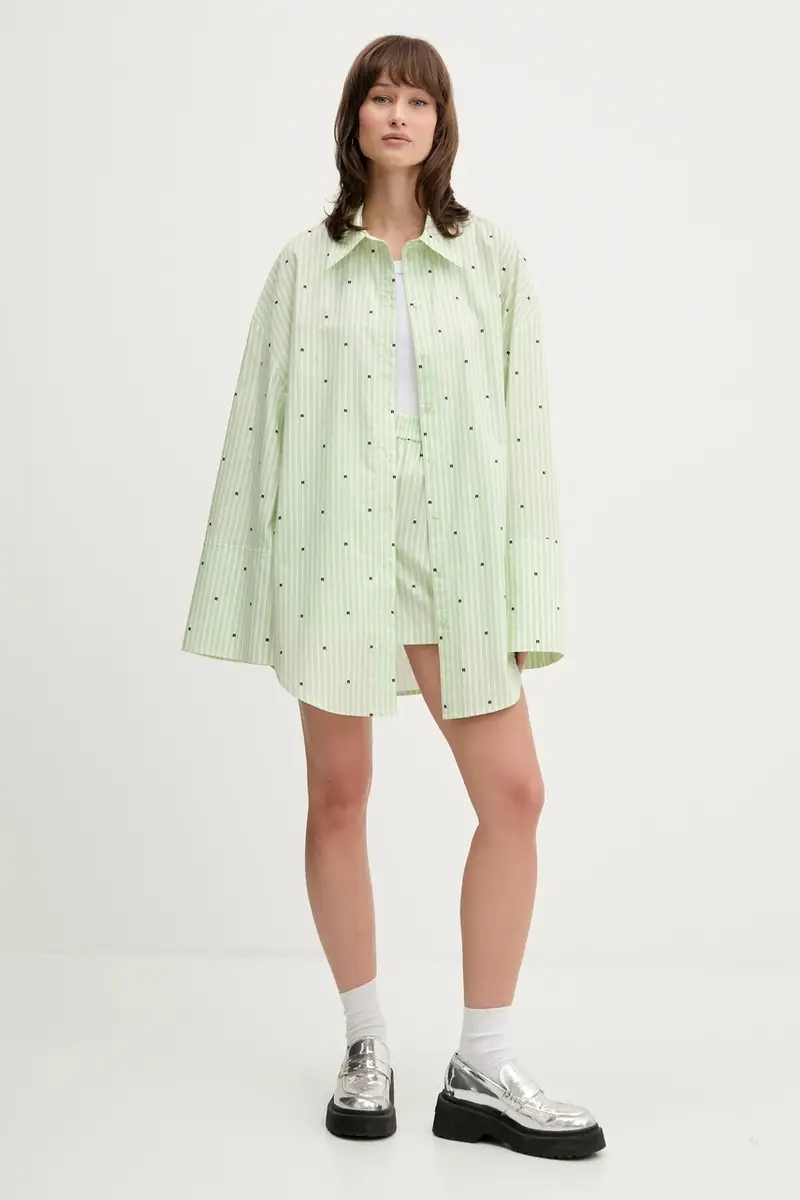 pantaloncini in cotone donna colore verde 1143963062 miniatura 2