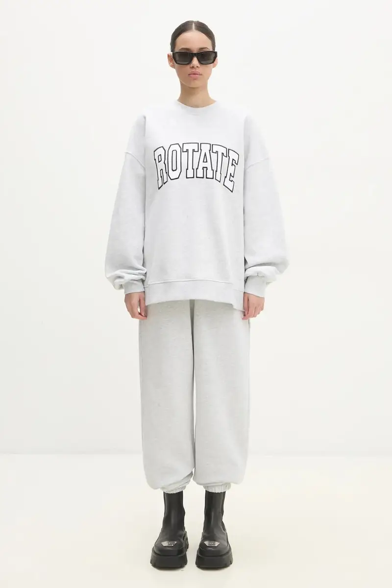 pantaloni della tuta di cotone colore grigio 1134281473 miniatura 5