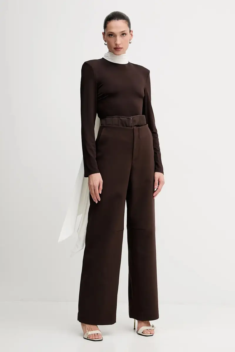 pantaloni donna colore marrone 1149412910 miniatura 2