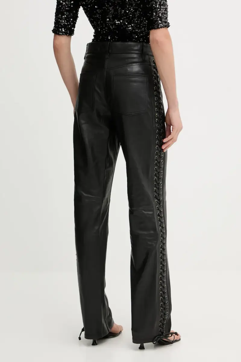 pantaloni in pelle donna colore nero 115133100 miniatura 3